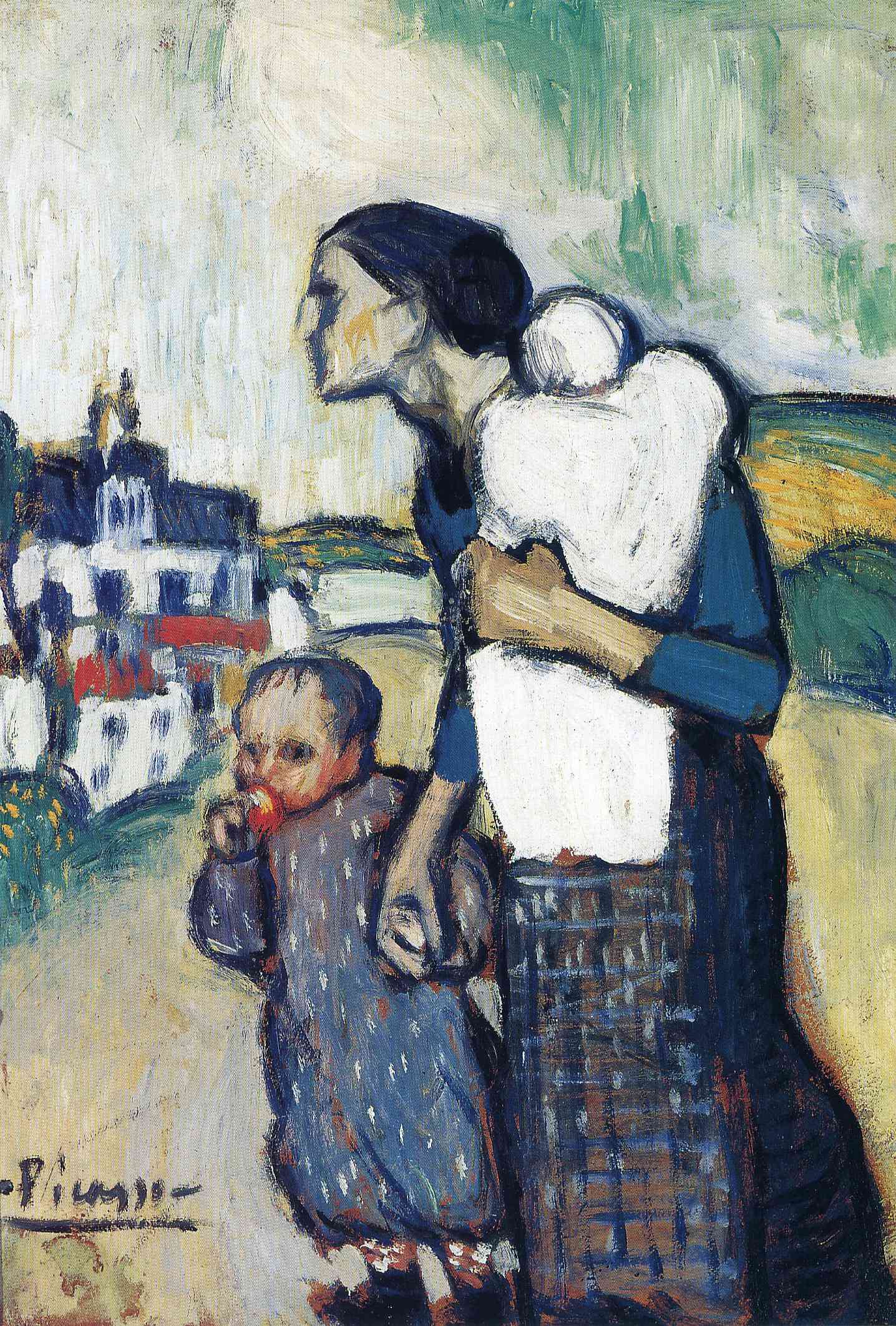 Picasso The mother leading two children 1901